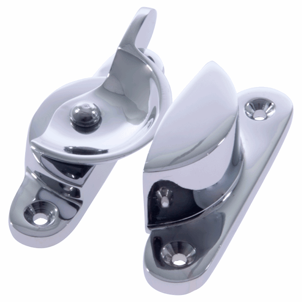 Image of sash window fitch fastener in polished chrome