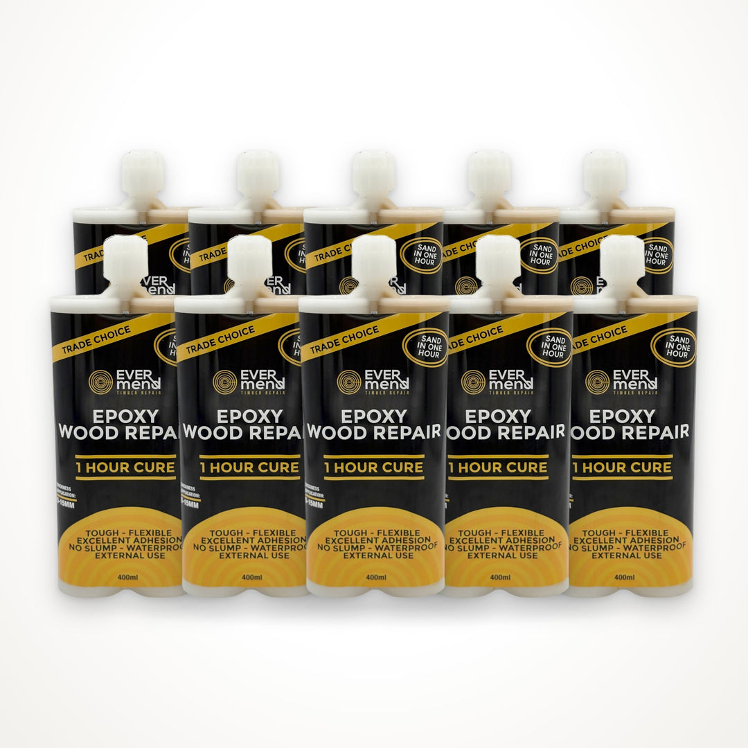 Evermend 1 Hour Cure epoxy wood repair, 10 cartridge pack