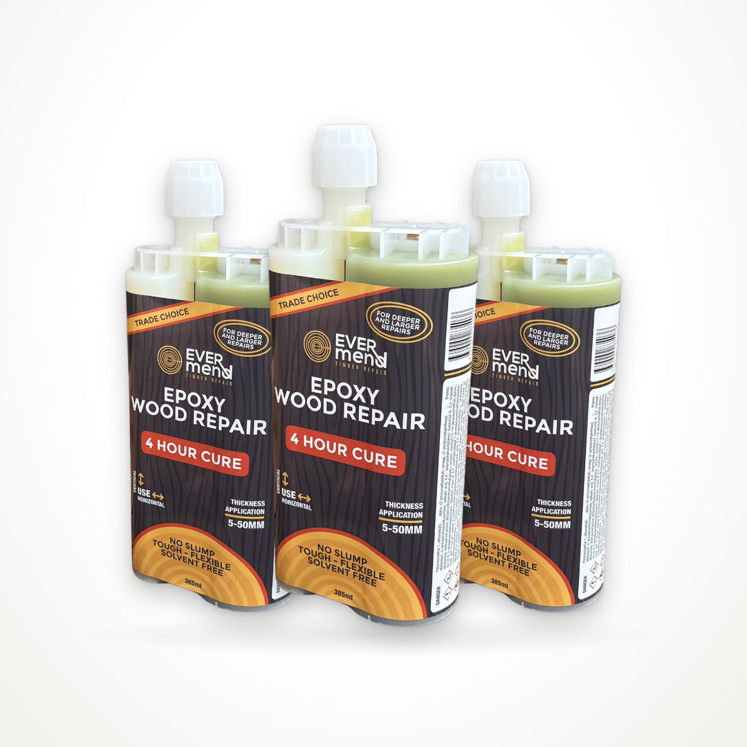 Evermend 4 Hour Cure epoxy wood repair, 3 cartridge pack
