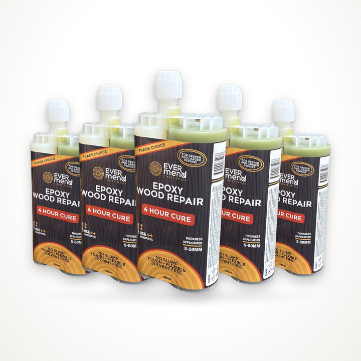Evermend 4 Hour Cure epoxy wood repair, 5 cartridge pack