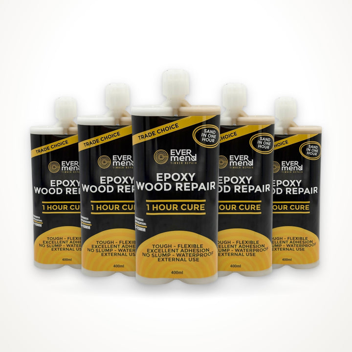 Evermend 1 Hour Cure epoxy wood repair, 5 cartridge pack