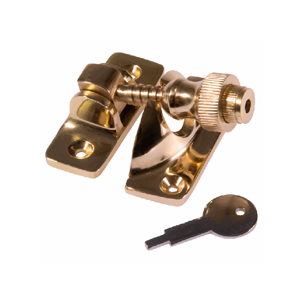 Sash Window Brighton Fastener Polished Brass Lock and Latch
