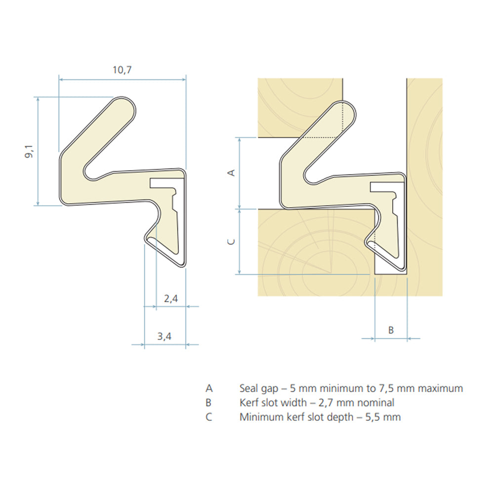 Schlegel QL3009 (AQ21) Aquamac 21 Weatherseal - White