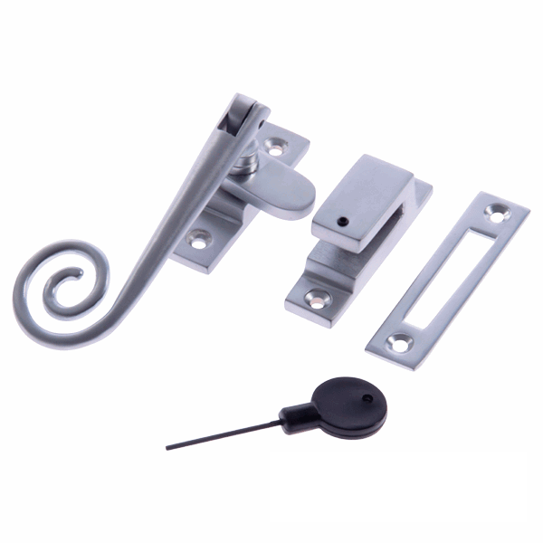 Luxury Spiral End Locking Casement Window Fastener - Satin Chrome