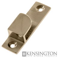 image of double hung sash window straight arm fastener brass