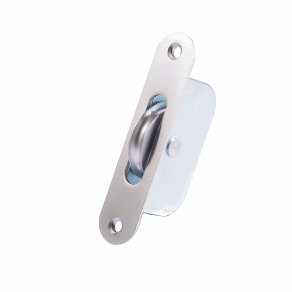 Standard Curved Wheel Sash Pulley - Radius End - Satin Chrome